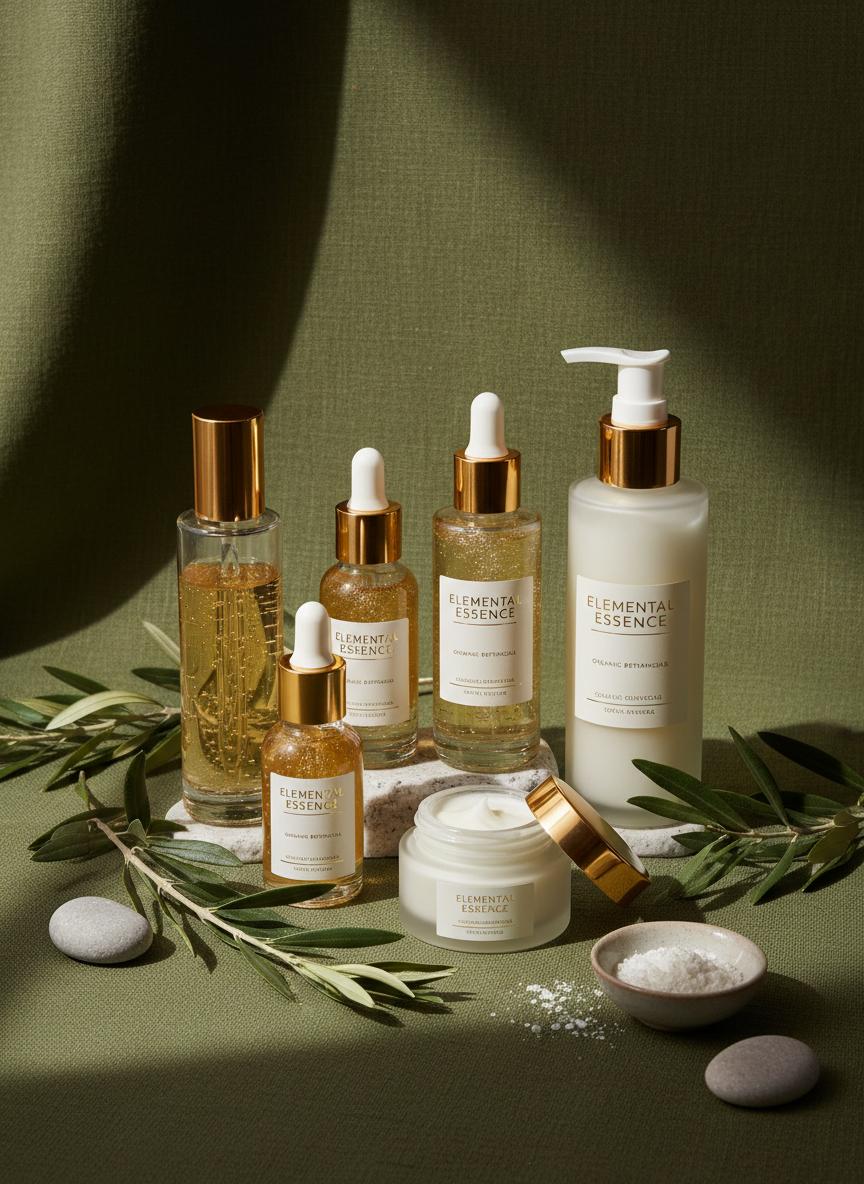 Natural skincare and haircare products collection